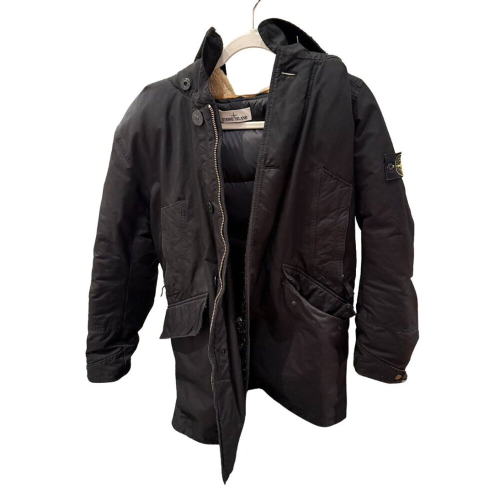 Stone Island Parka, black, size large